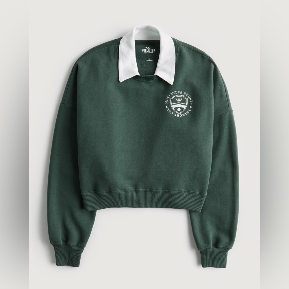 Crop Polo Sweatshirt